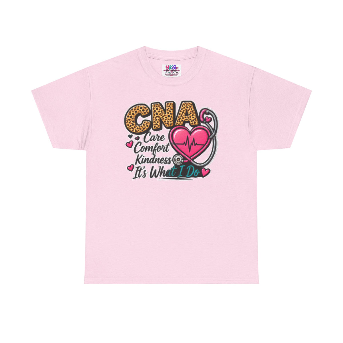 CNA Tee - "Care Comfort Kindness" Heartbeat Stethoscope Shirt for Nursing Assistants