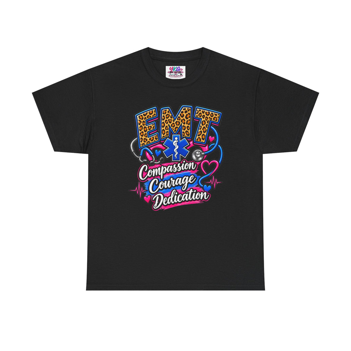 EMT Compassion Courage Dedication T-Shirt — Paramedic & First Responder Tribute Tee