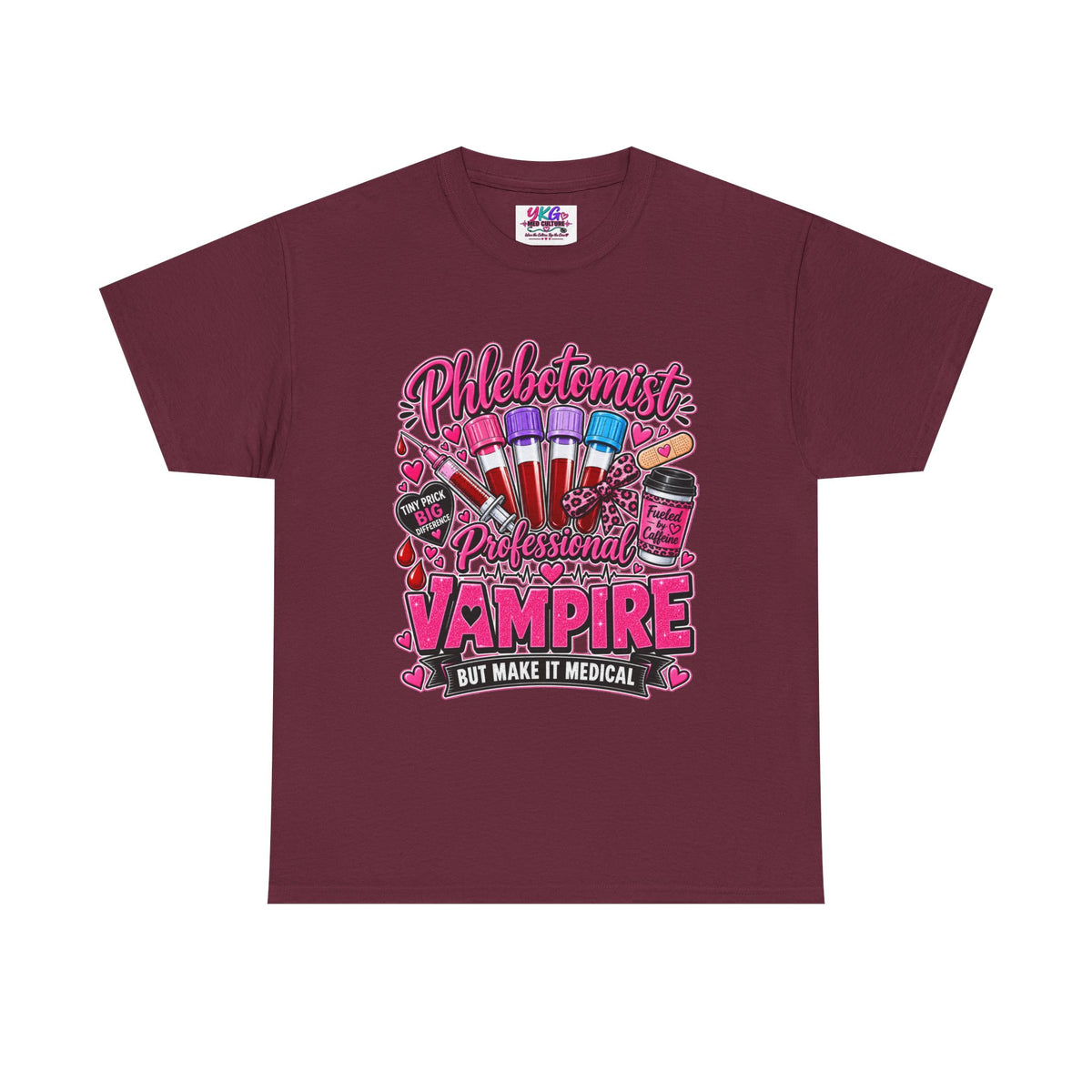 Phlebotomist Vampire T-Shirt – 'Professional Vampire but Make It Medical' Cute Medical Worker Tee