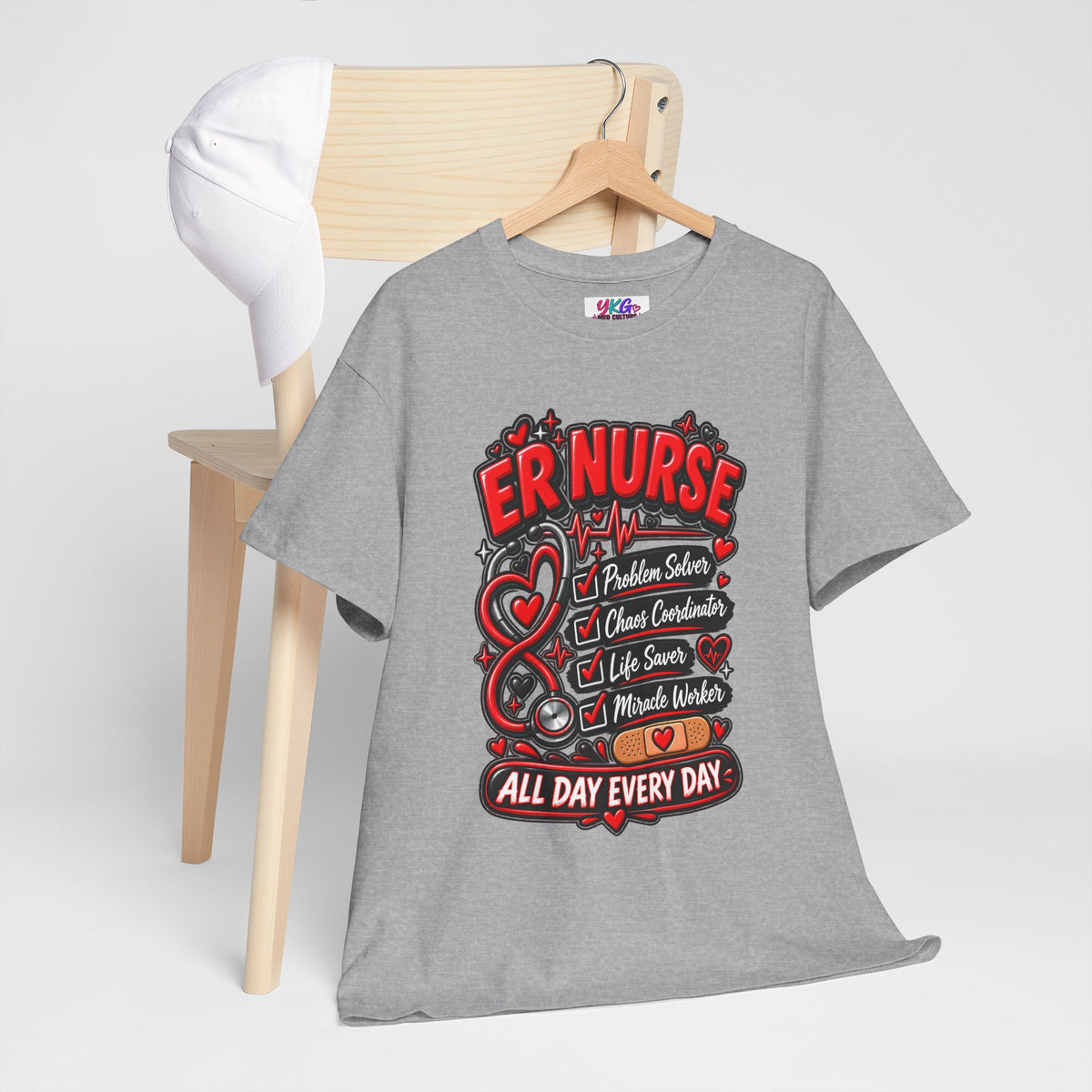 ER Nurse T-Shirt — "All Day Every Day" Proud Emergency RN Graphic Tee