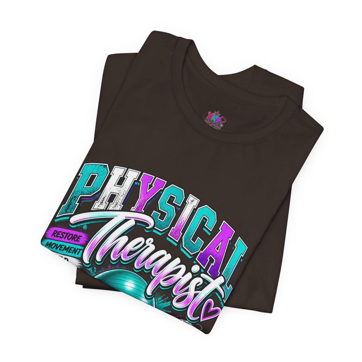Physical Therapist Tee — Retro Fitness Graphic Shirt ("Physical Therapist: Helping People Move, Change Lives")