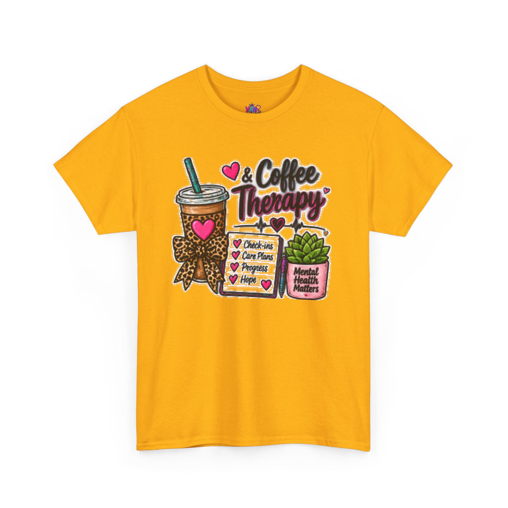 Coffee Therapy T-Shirt — Coffee, Plants & Self-Care Graphic Tee