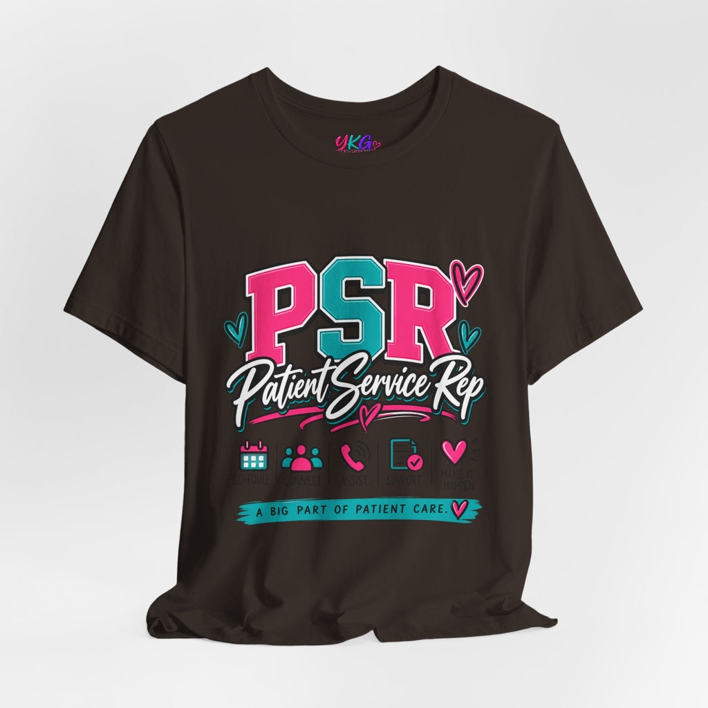 PSR Patient Service Rep T-Shirt – Cute Pink & Teal Medical Staff Tee