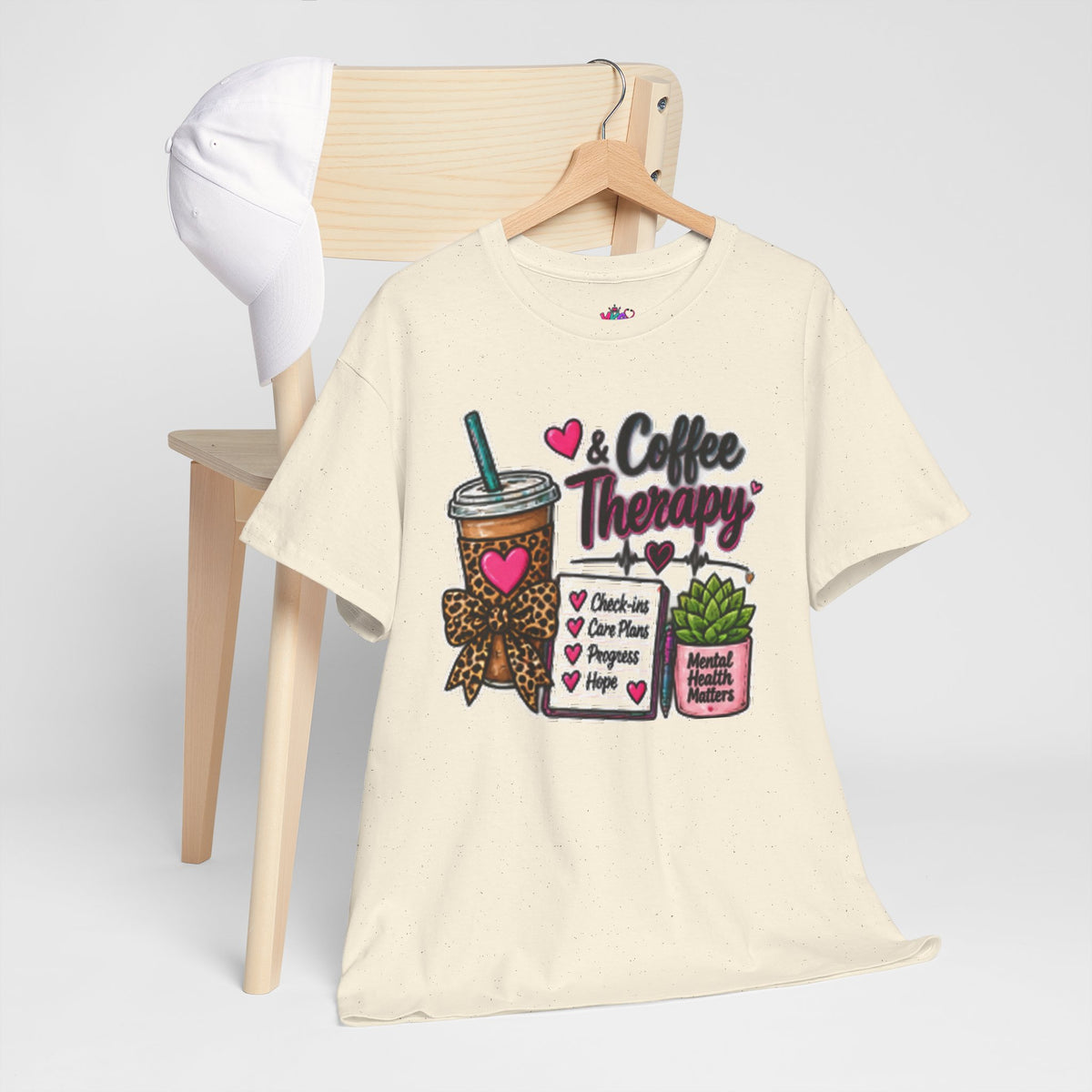 Coffee Therapy T-Shirt — Coffee, Plants & Self-Care Graphic Tee