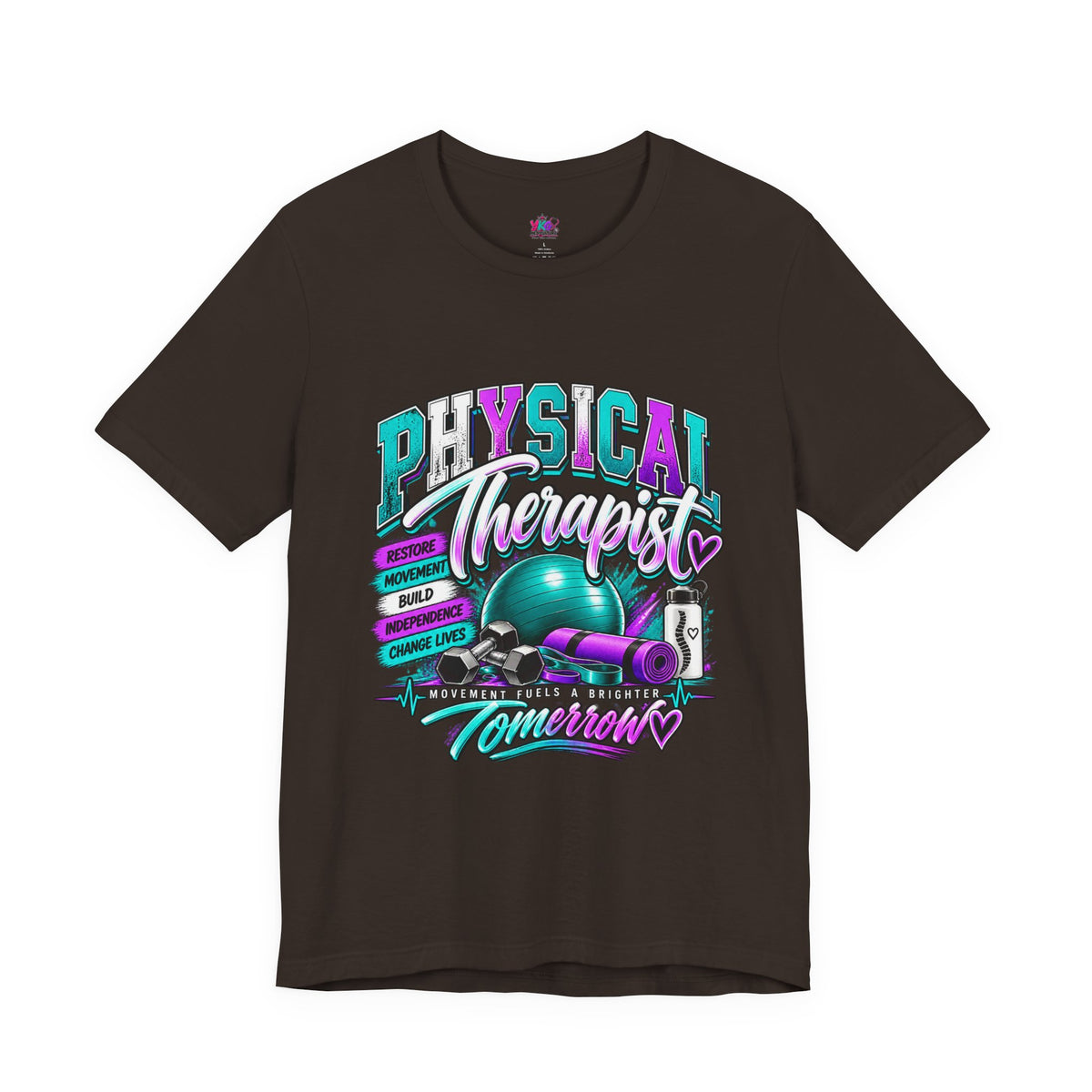 Physical Therapist Tee — Retro Fitness Graphic Shirt ("Physical Therapist: Helping People Move, Change Lives")