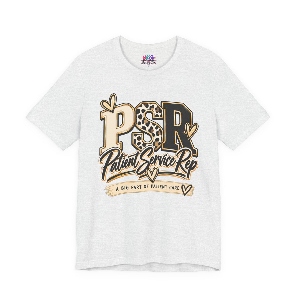 Patient Service Rep Tee – PSR Leopard Heart Design