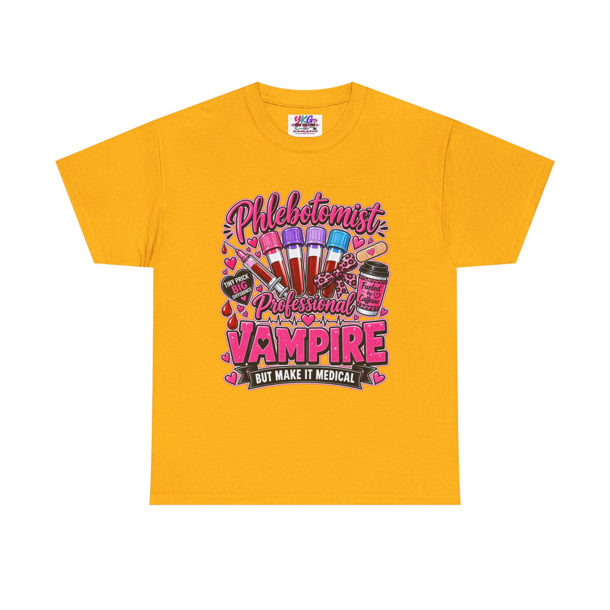 Phlebotomist Vampire T-Shirt – 'Professional Vampire but Make It Medical' Cute Medical Worker Tee