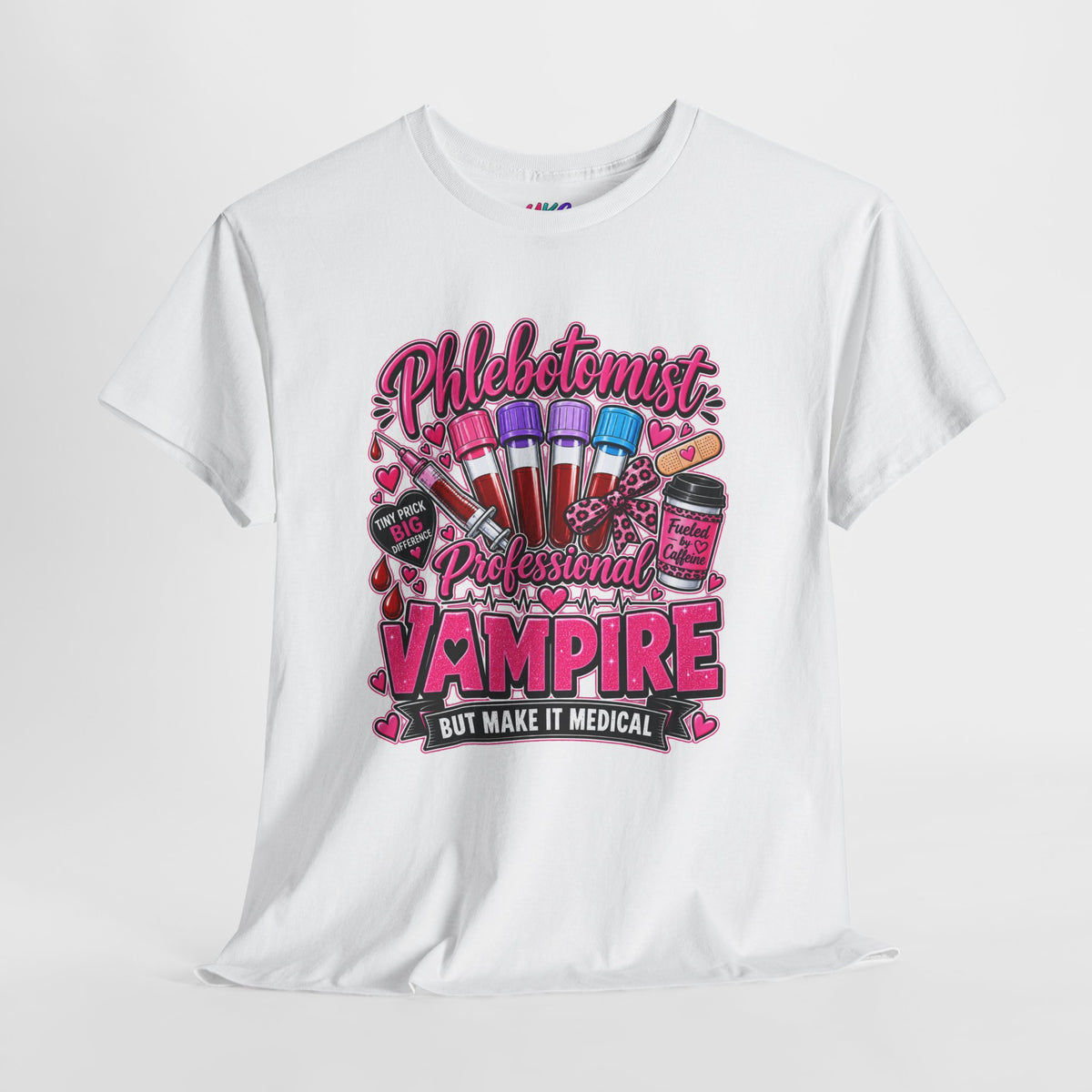 Phlebotomist Vampire T-Shirt – 'Professional Vampire but Make It Medical' Cute Medical Worker Tee