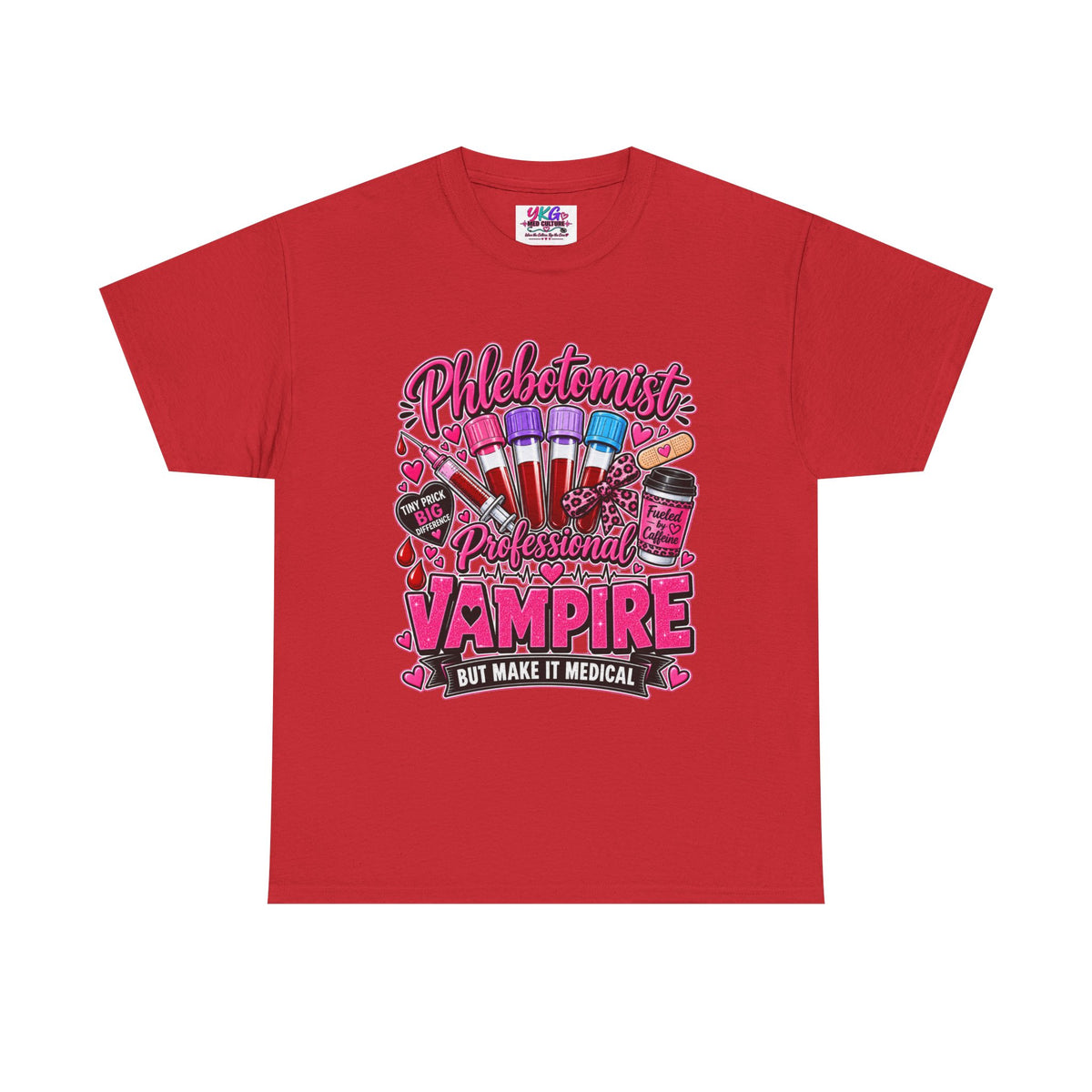 Phlebotomist Vampire T-Shirt – 'Professional Vampire but Make It Medical' Cute Medical Worker Tee