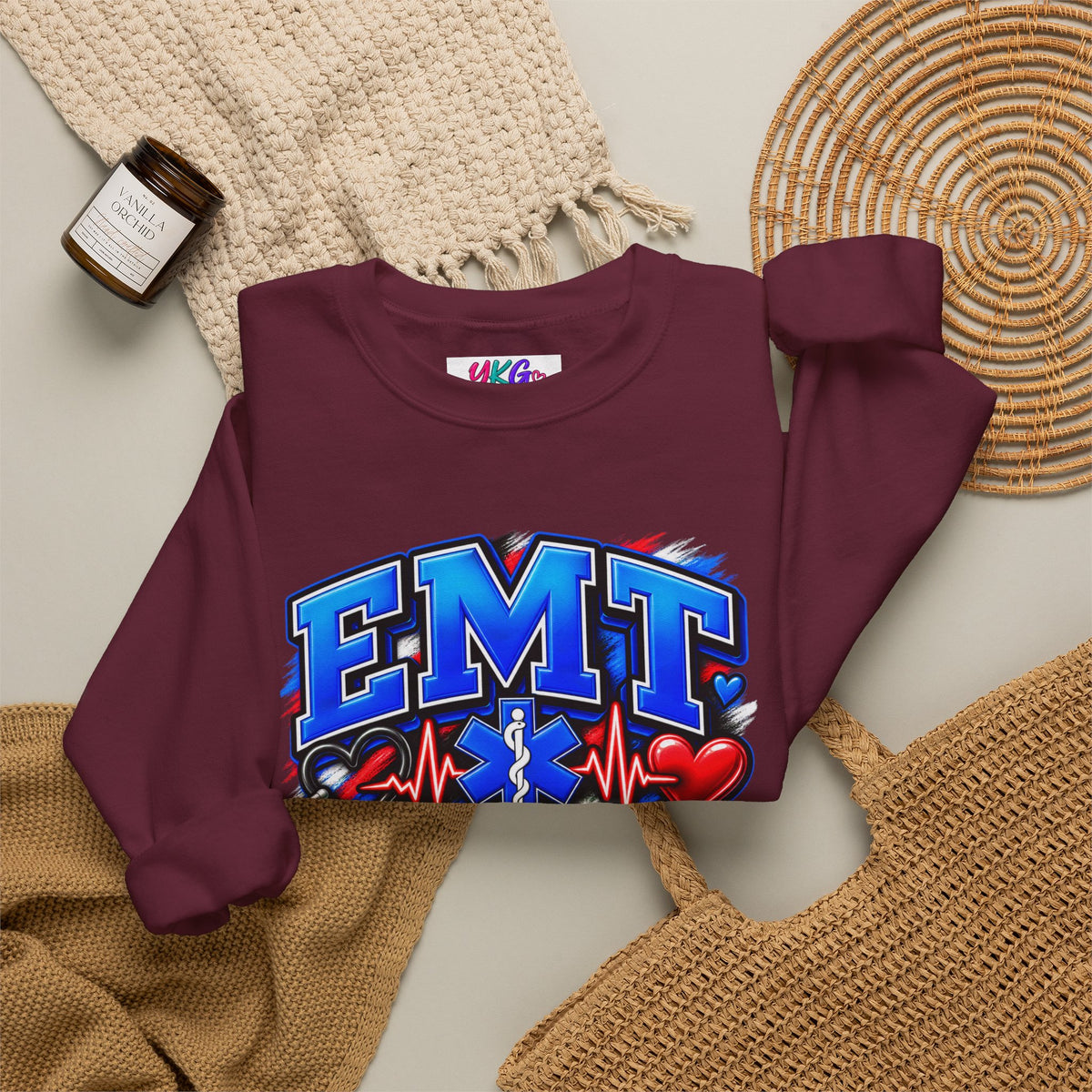 EMT Crewneck Sweatshirt — Hearts Healed, Lives Changed, Stories That Matter
