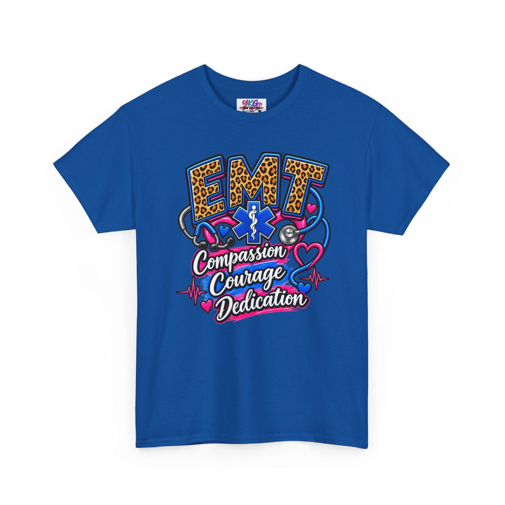 EMT Compassion Courage Dedication T-Shirt — Paramedic & First Responder Tribute Tee