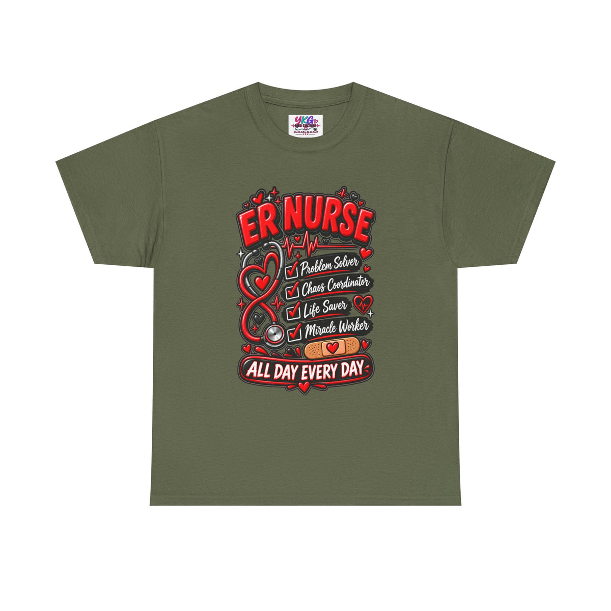 ER Nurse T-Shirt — "All Day Every Day" Proud Emergency RN Graphic Tee