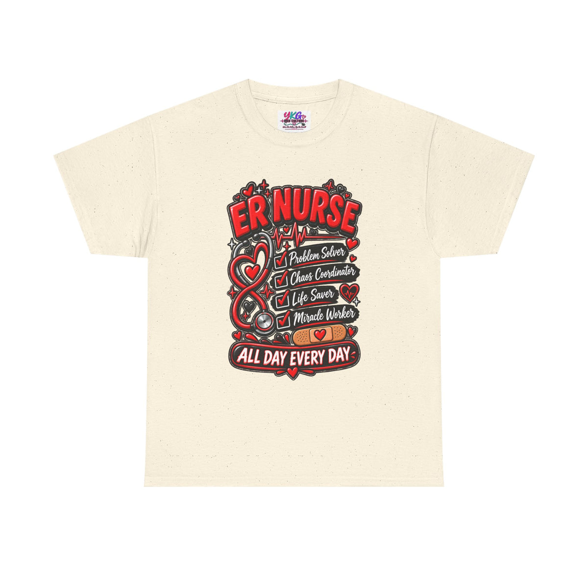 ER Nurse T-Shirt — "All Day Every Day" Proud Emergency RN Graphic Tee