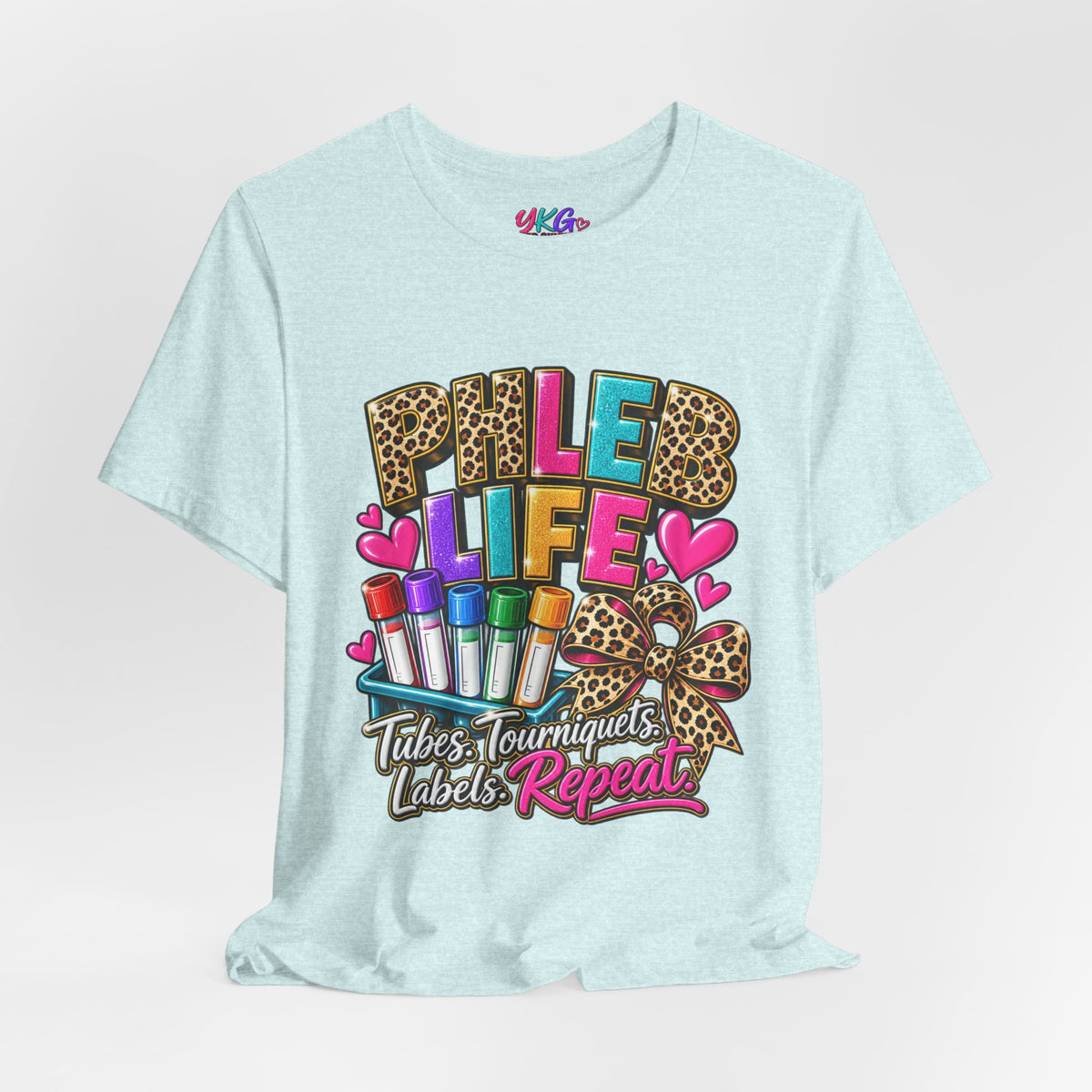 Phlebotomist Squad Tee — "Tubes, Turnarounds, Labels, Repeat" Graphic Shirt