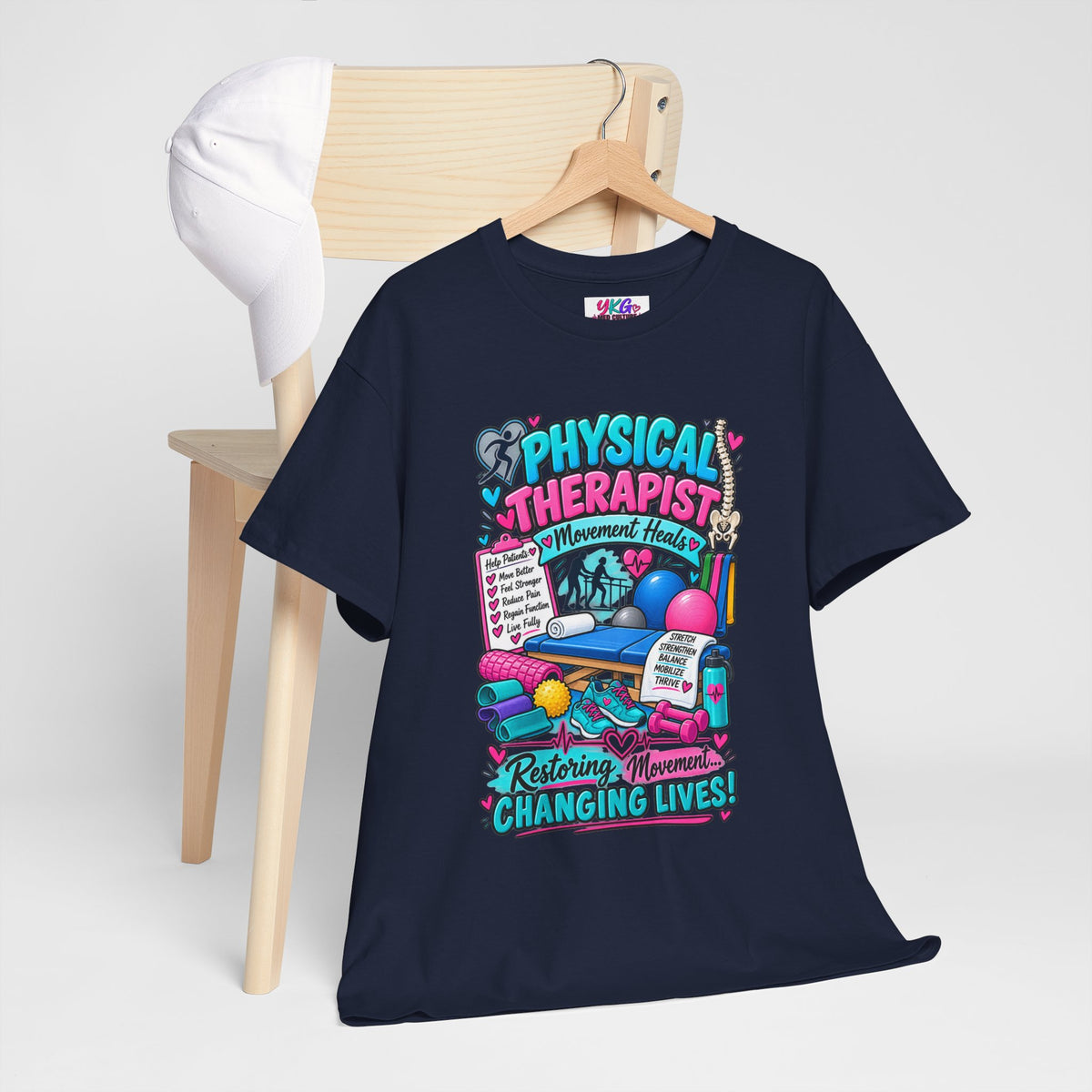Physical Therapist T-Shirt — "Restoring Movement, Changing Lives" Colorful Rehab Tee