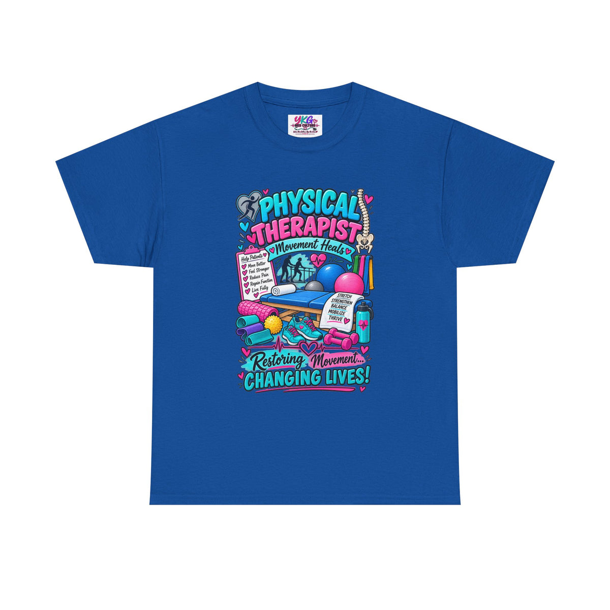 Physical Therapist T-Shirt — "Restoring Movement, Changing Lives" Colorful Rehab Tee