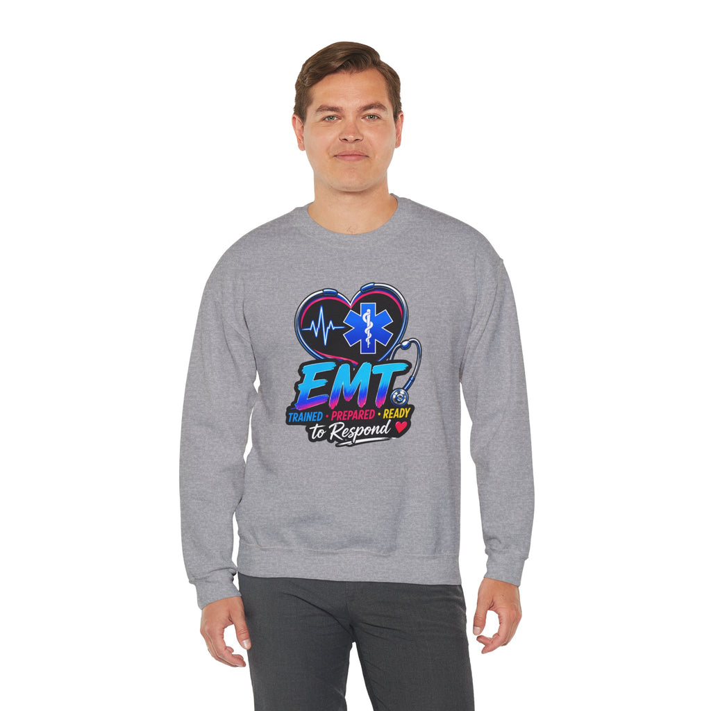 EMT Crewneck Sweatshirt — "Trained • Prepared • Ready to Respond" Paramedic Pullover