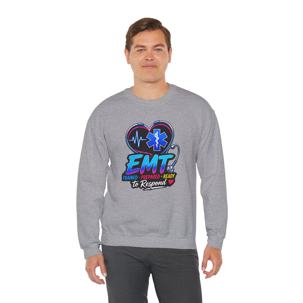 EMT Crewneck Sweatshirt — "Trained • Prepared • Ready to Respond" Paramedic Pullover