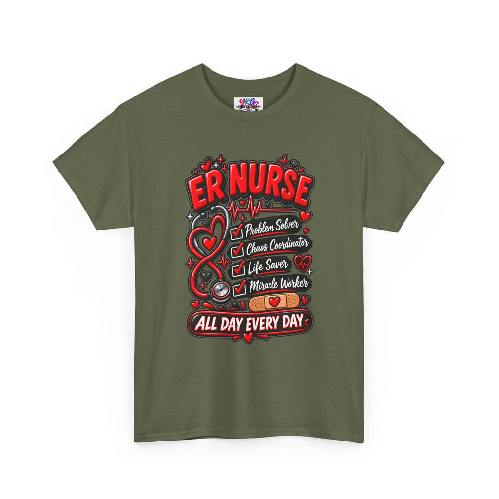 ER Nurse T-Shirt — "All Day Every Day" Proud Emergency RN Graphic Tee