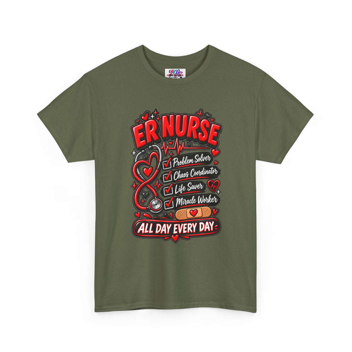 ER Nurse T-Shirt — "All Day Every Day" Proud Emergency RN Graphic Tee