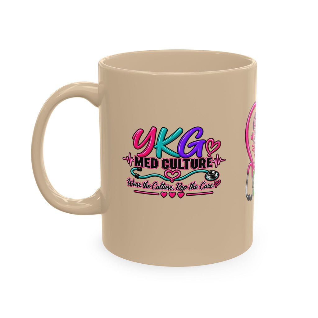Grateful Thankful Blessed Nurse Mug — Floral Stethoscope Ceramic Coffee Cup