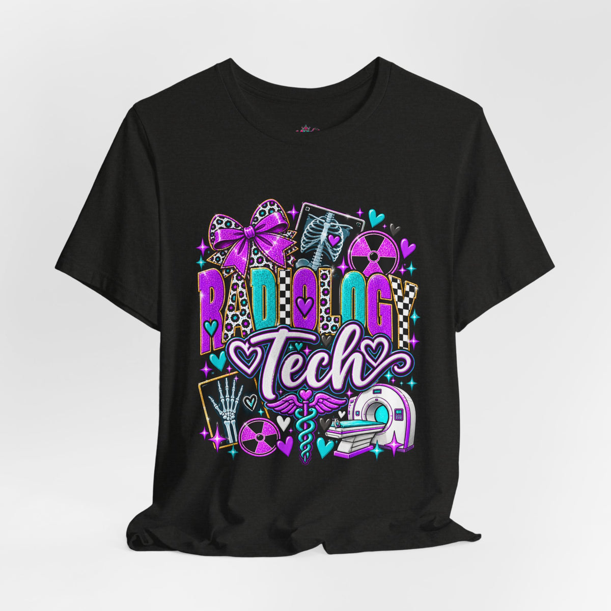 Radiologic Tech Graphic Tee — Cute X-Ray & Hearts Radiology Shirt