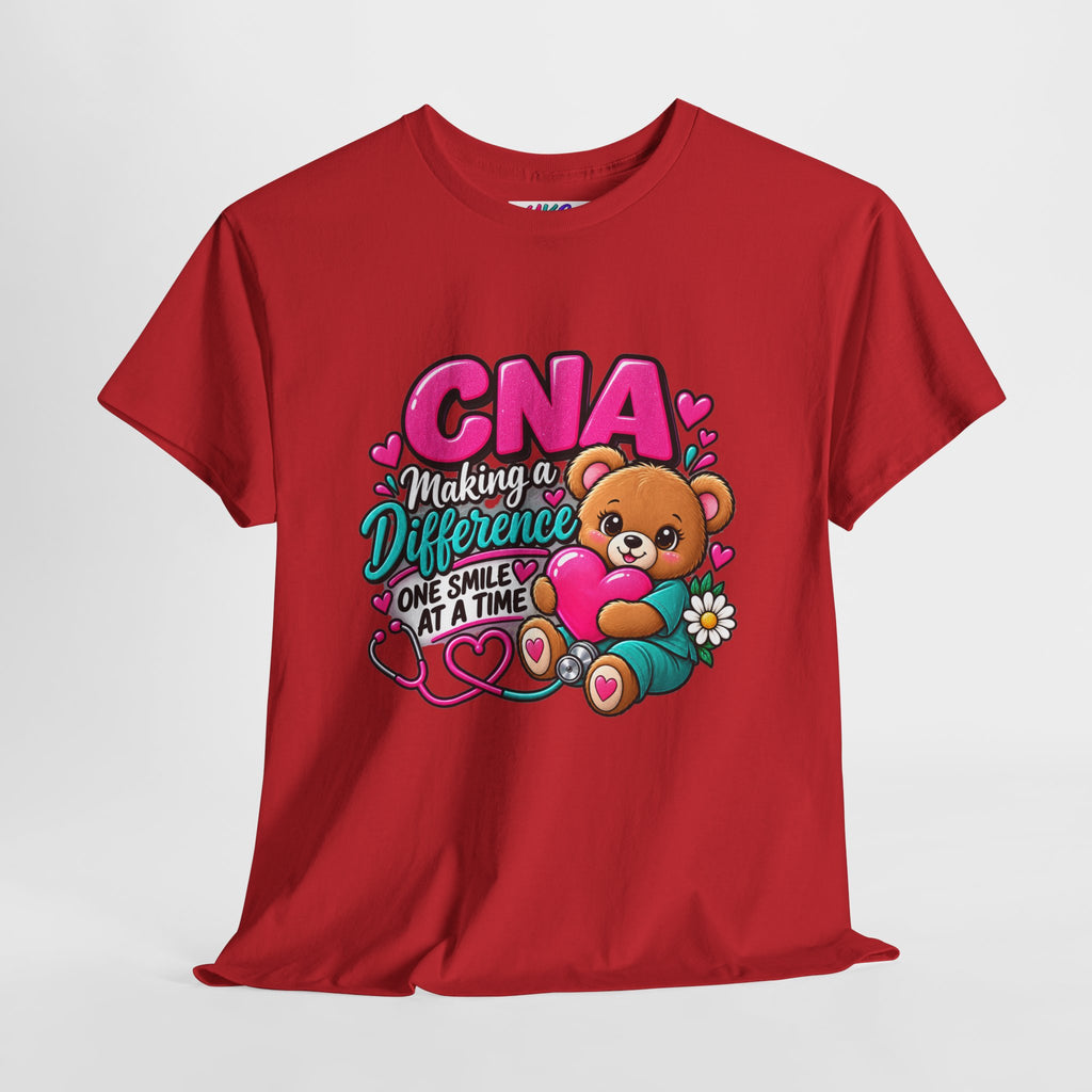CNA Making a Difference Teddy T‑Shirt — Cute Caregiver Appreciation Tee
