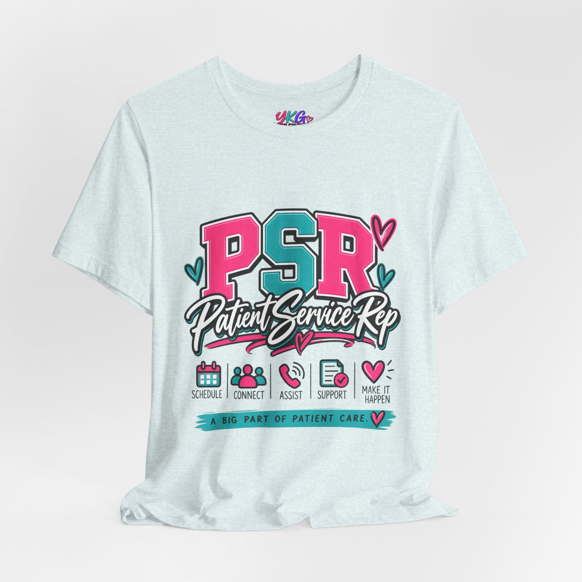 PSR Patient Service Rep T-Shirt – Cute Pink & Teal Medical Staff Tee