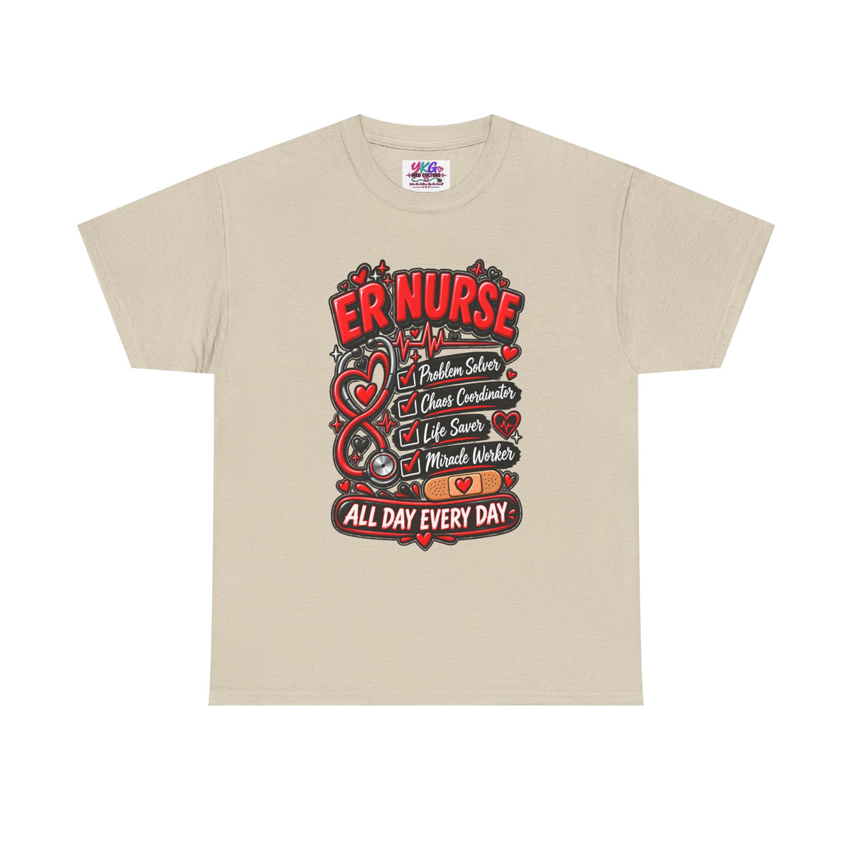 ER Nurse T-Shirt — "All Day Every Day" Proud Emergency RN Graphic Tee