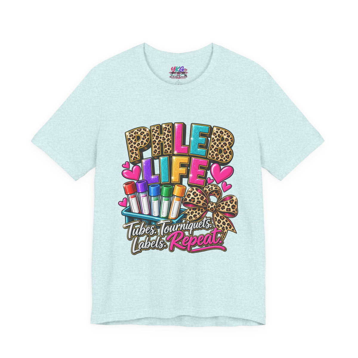 Phlebotomist Squad Tee — "Tubes, Turnarounds, Labels, Repeat" Graphic Shirt