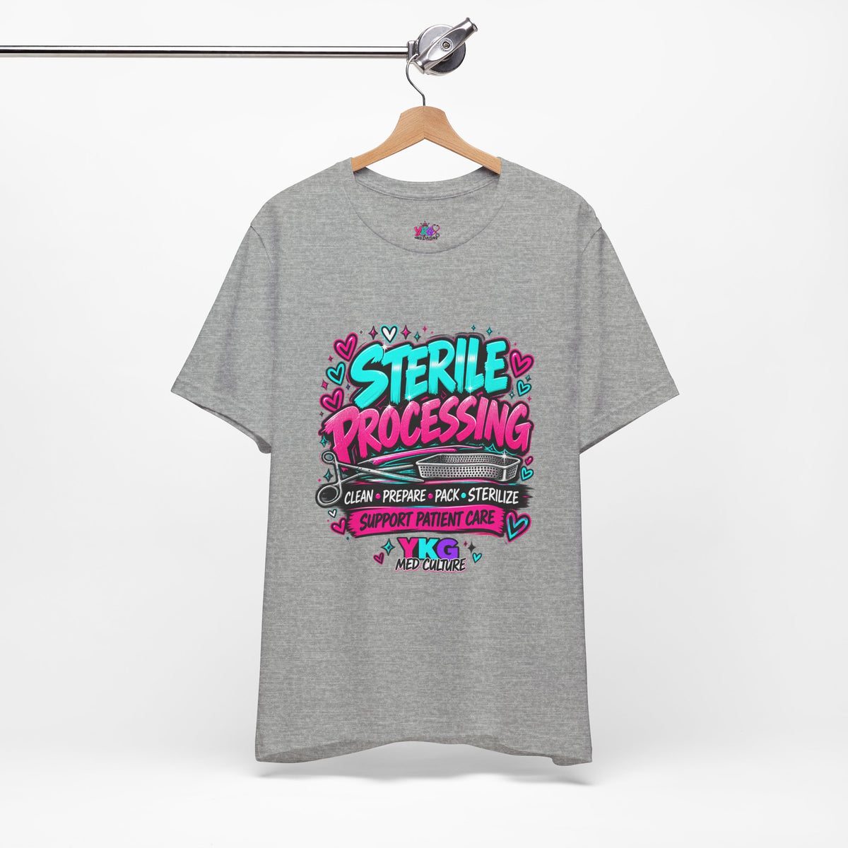 Sterile Processing Technician T-Shirt — Clean • Prepare • Pack • Sterilize Graphic Tee