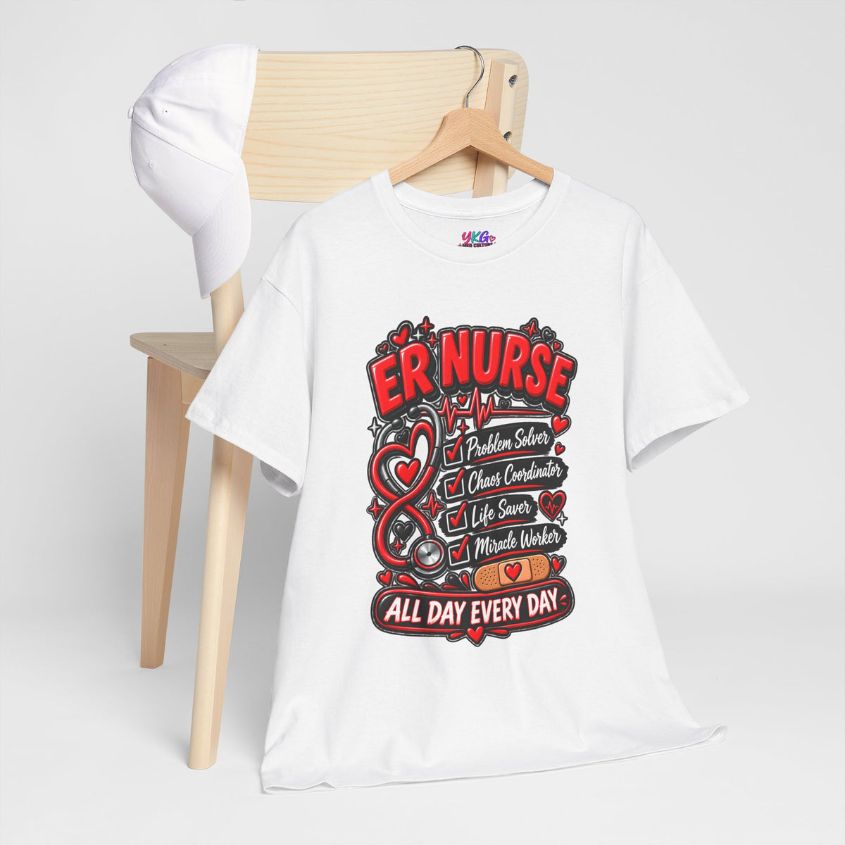 ER Nurse T-Shirt — "All Day Every Day" Proud Emergency RN Graphic Tee