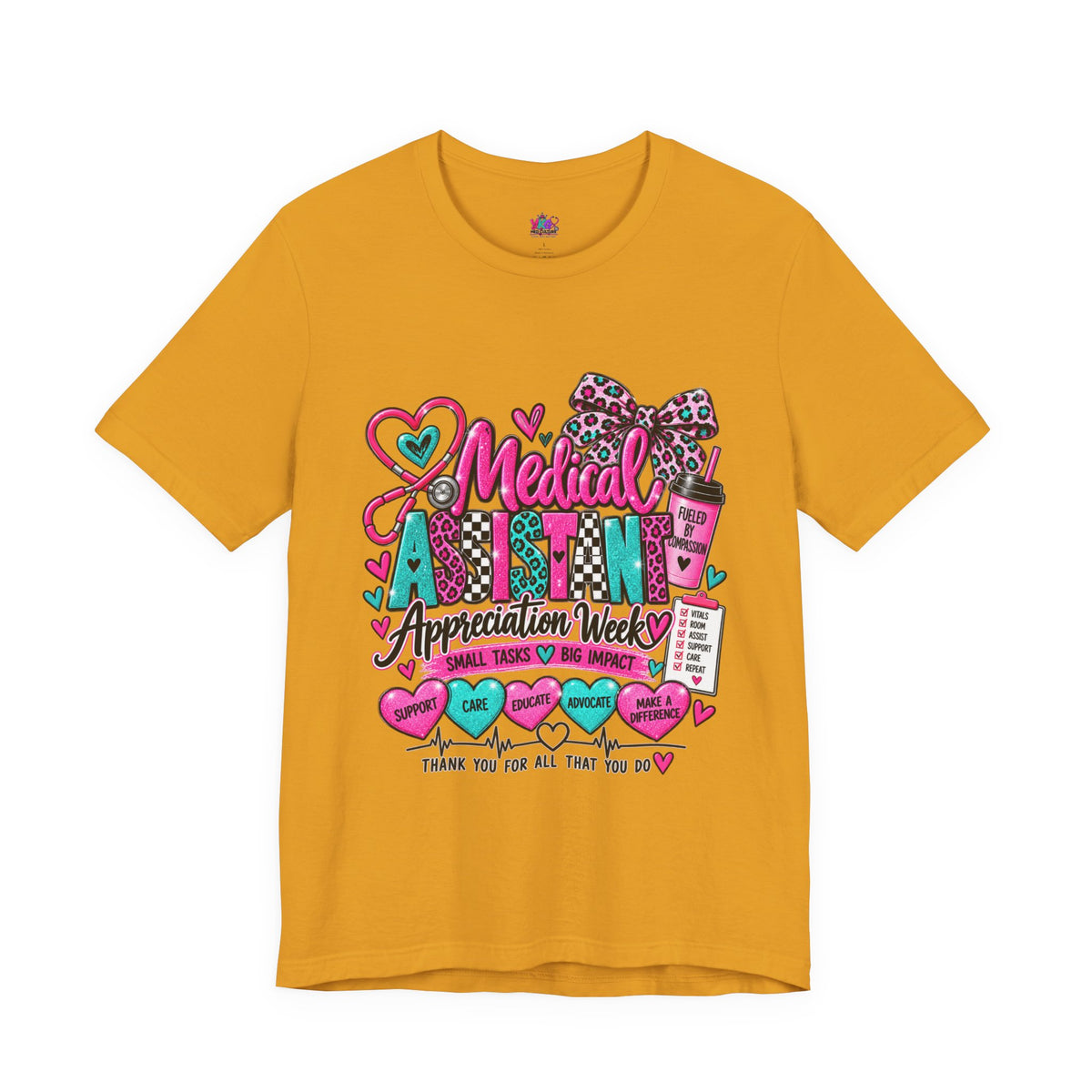 Medical Assistant Appreciation Week T‑Shirt – Cute Pink & Teal Appreciation Tee
