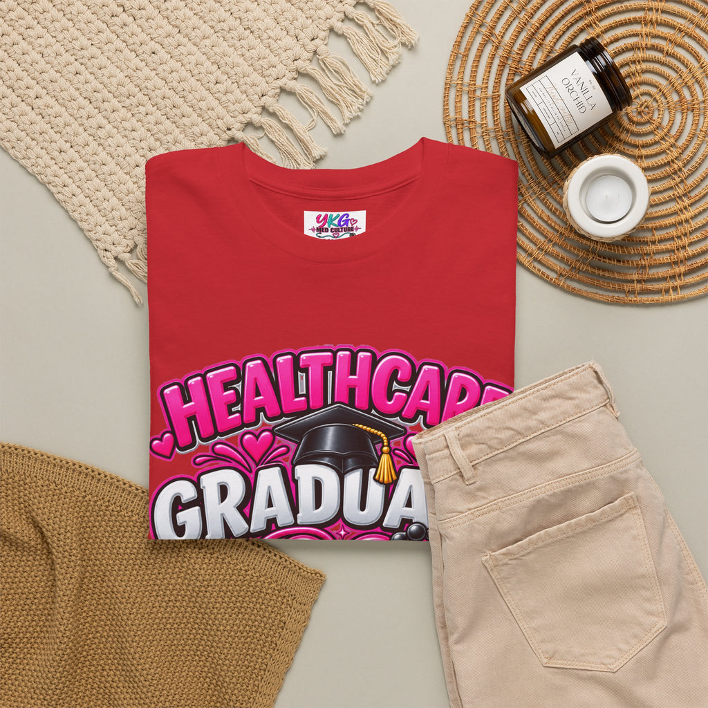 Healthcare Graduate T-Shirt — "Hearts Healed, Lives Changed" Nursing Grad Tee