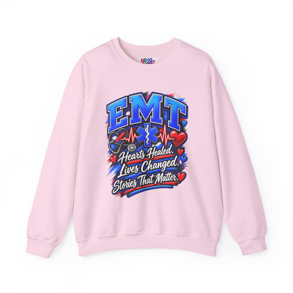 EMT Crewneck Sweatshirt — Hearts Healed, Lives Changed, Stories That Matter