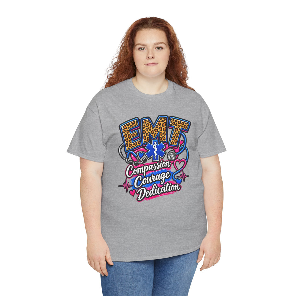 EMT Compassion Courage Dedication T-Shirt — Paramedic & First Responder Tribute Tee