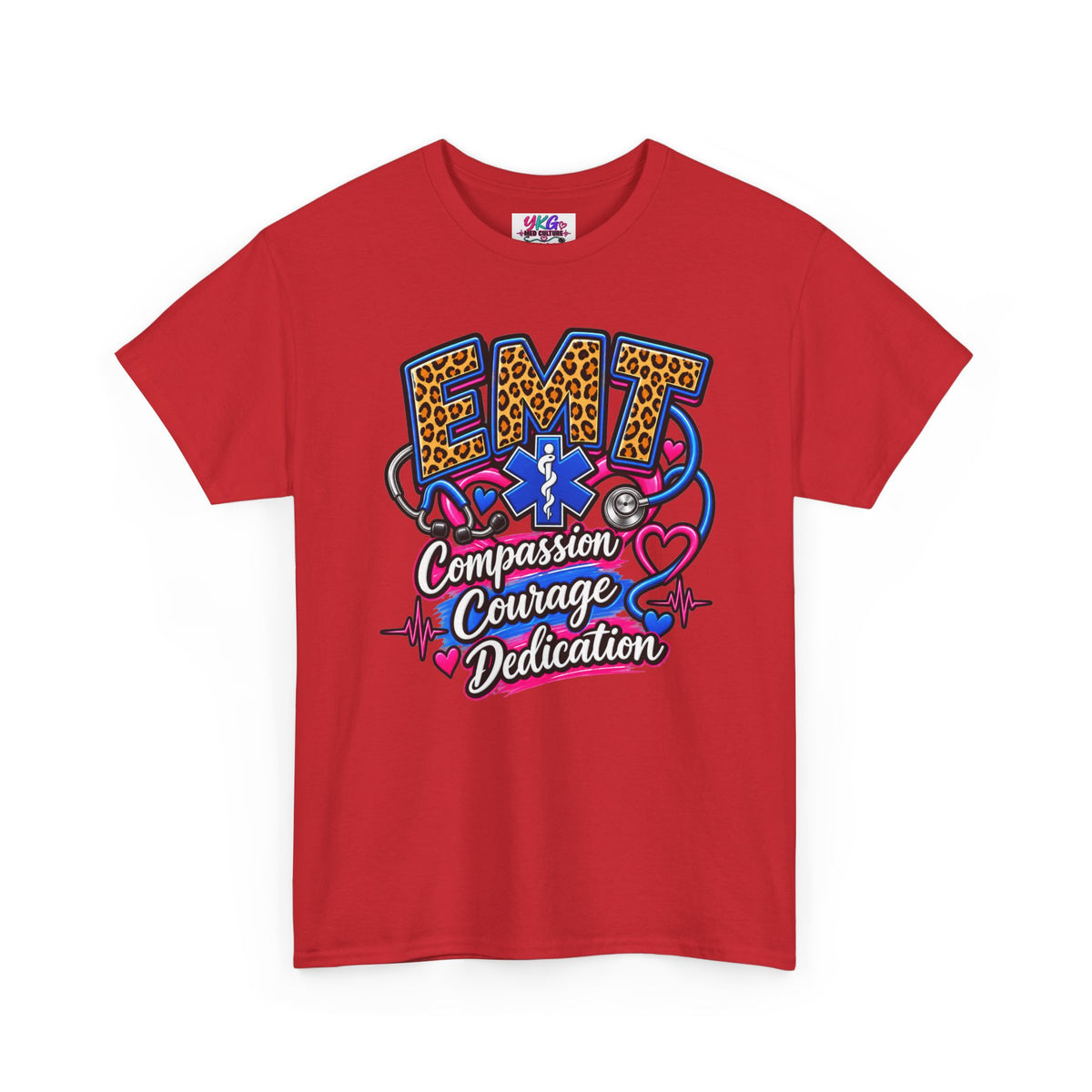 EMT Compassion Courage Dedication T-Shirt — Paramedic & First Responder Tribute Tee
