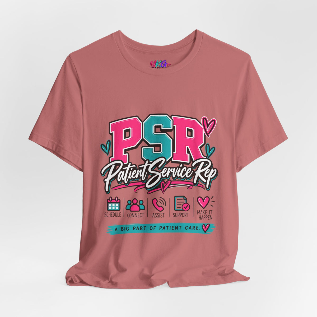 PSR Patient Service Rep T-Shirt – Cute Pink & Teal Medical Staff Tee