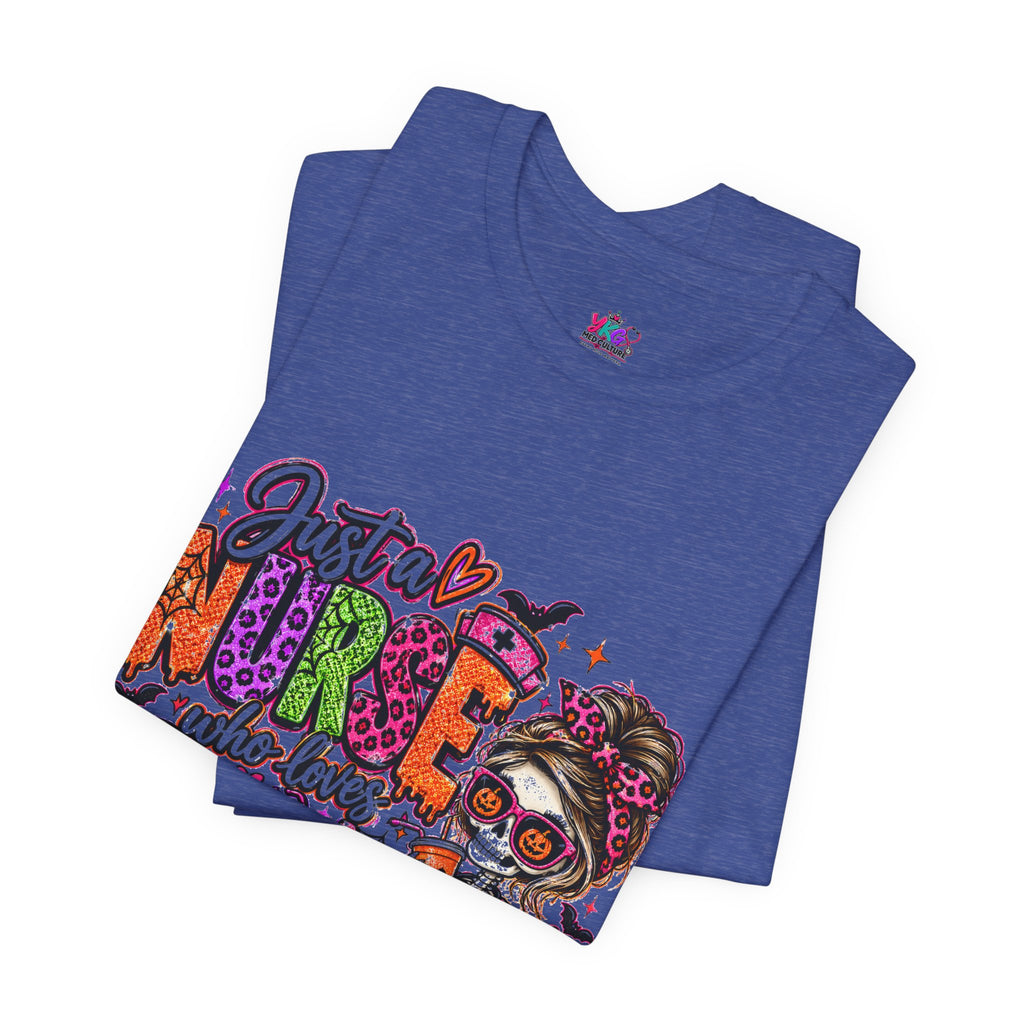 Just a Nurse Who Loves Spooky Tee — Halloween Nurse Graphic Shirt