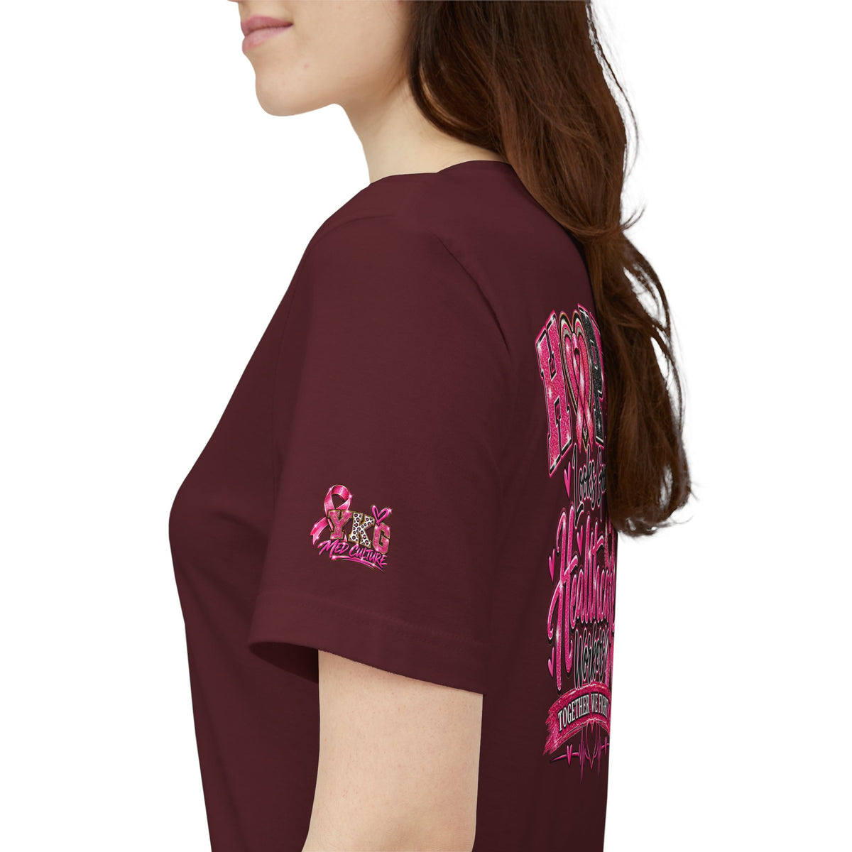 Hope Looks Good On Healthcare Workers T-Shirt — Breast Cancer Awareness Healthcare Tee