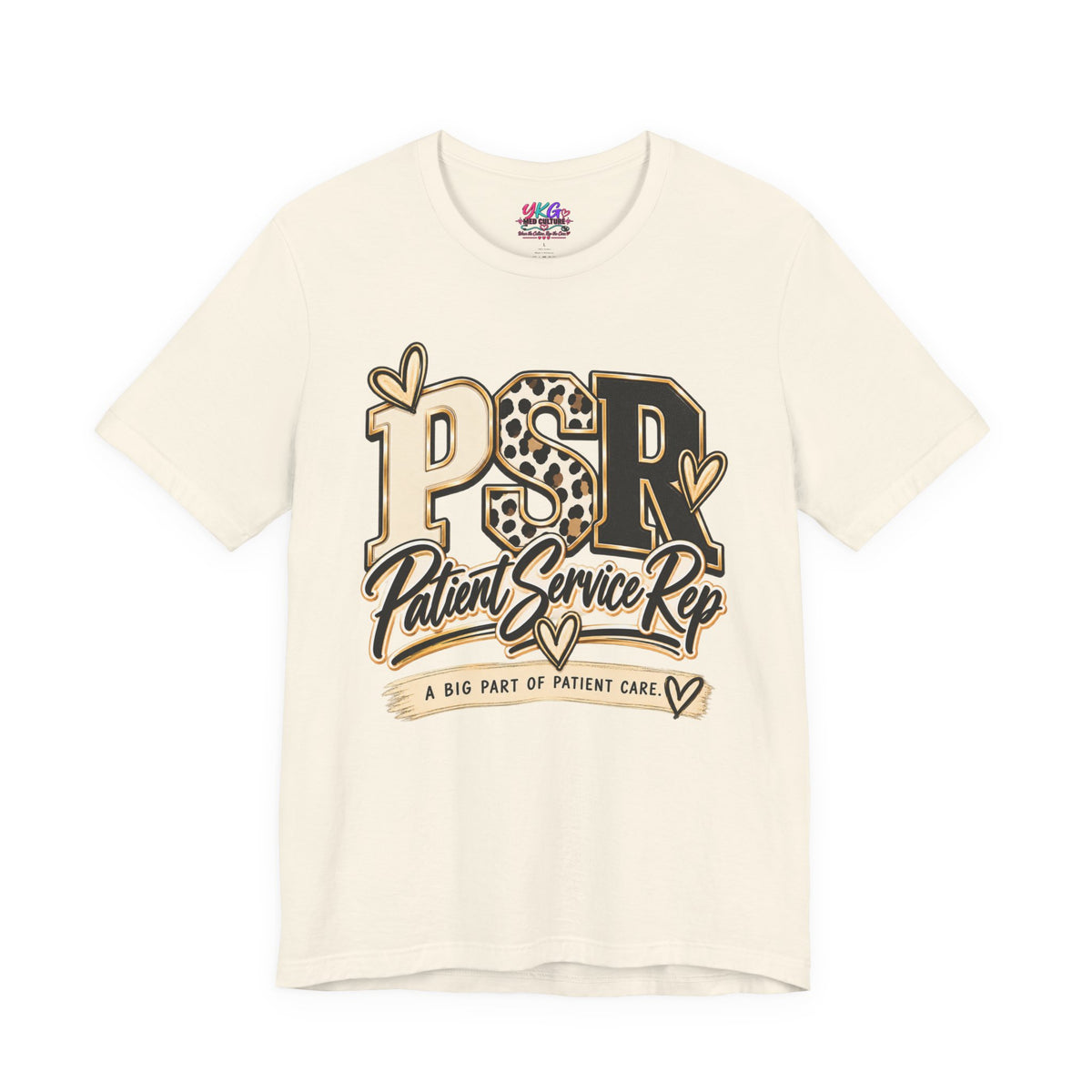 Patient Service Rep Tee – PSR Leopard Heart Design