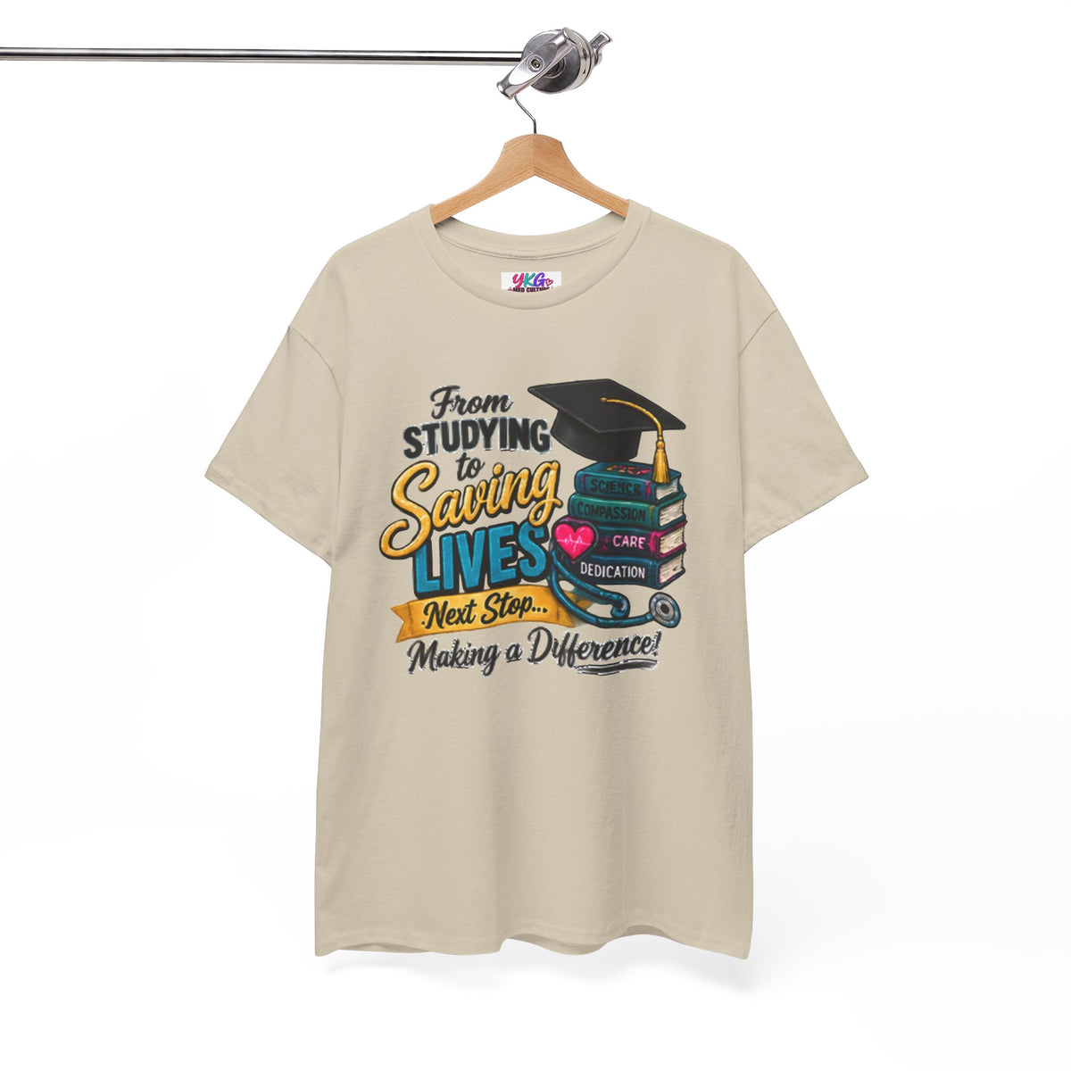 Saving Lives Nursing Graduate T-Shirt — "From Studying to Saving Lives" Graduation Tee