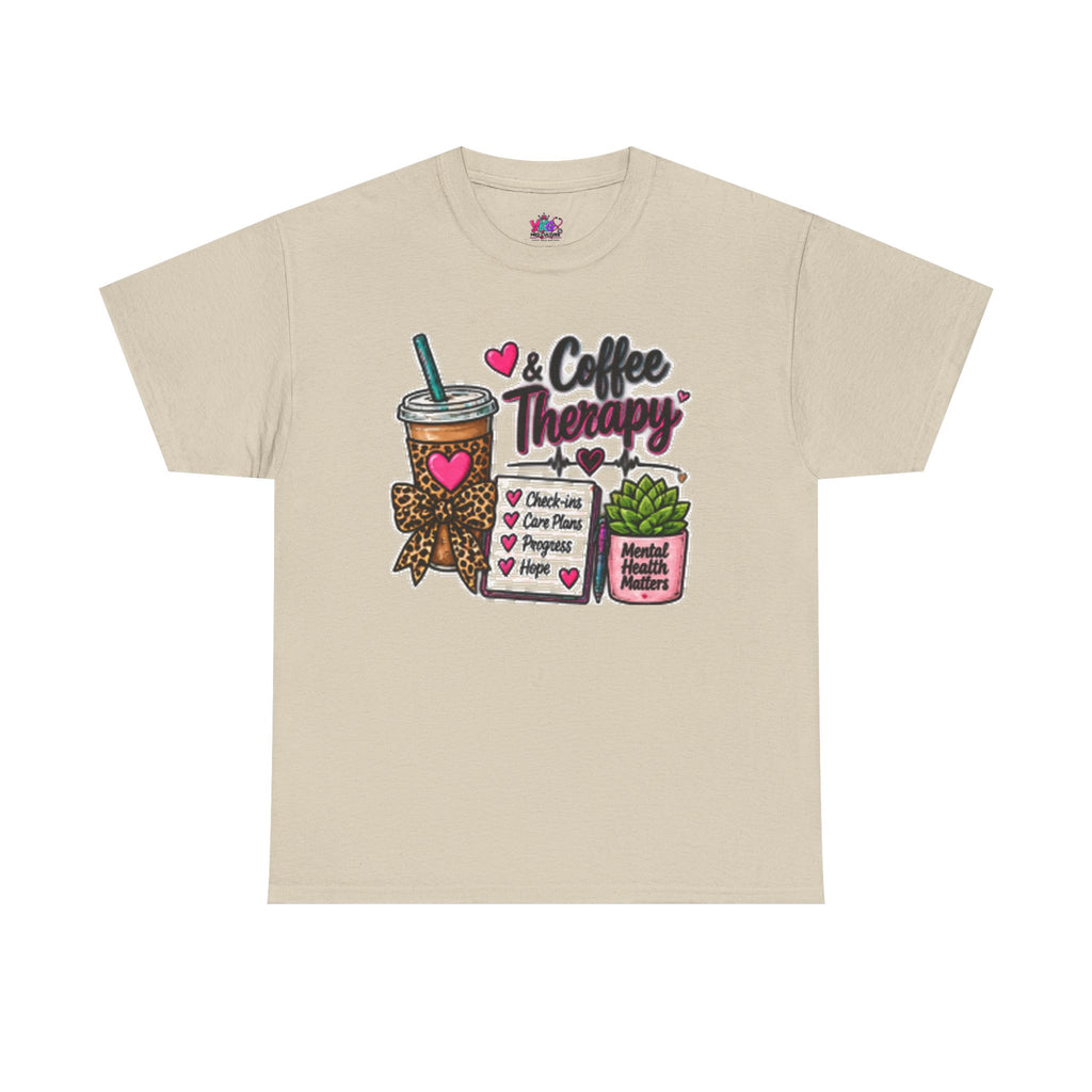 Coffee Therapy T-Shirt — Coffee, Plants & Self-Care Graphic Tee