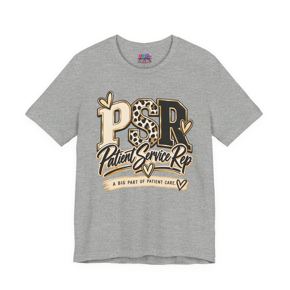Patient Service Rep Tee – PSR Leopard Heart Design