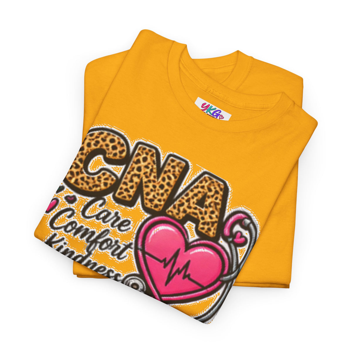 CNA Tee - "Care Comfort Kindness" Heartbeat Stethoscope Shirt for Nursing Assistants