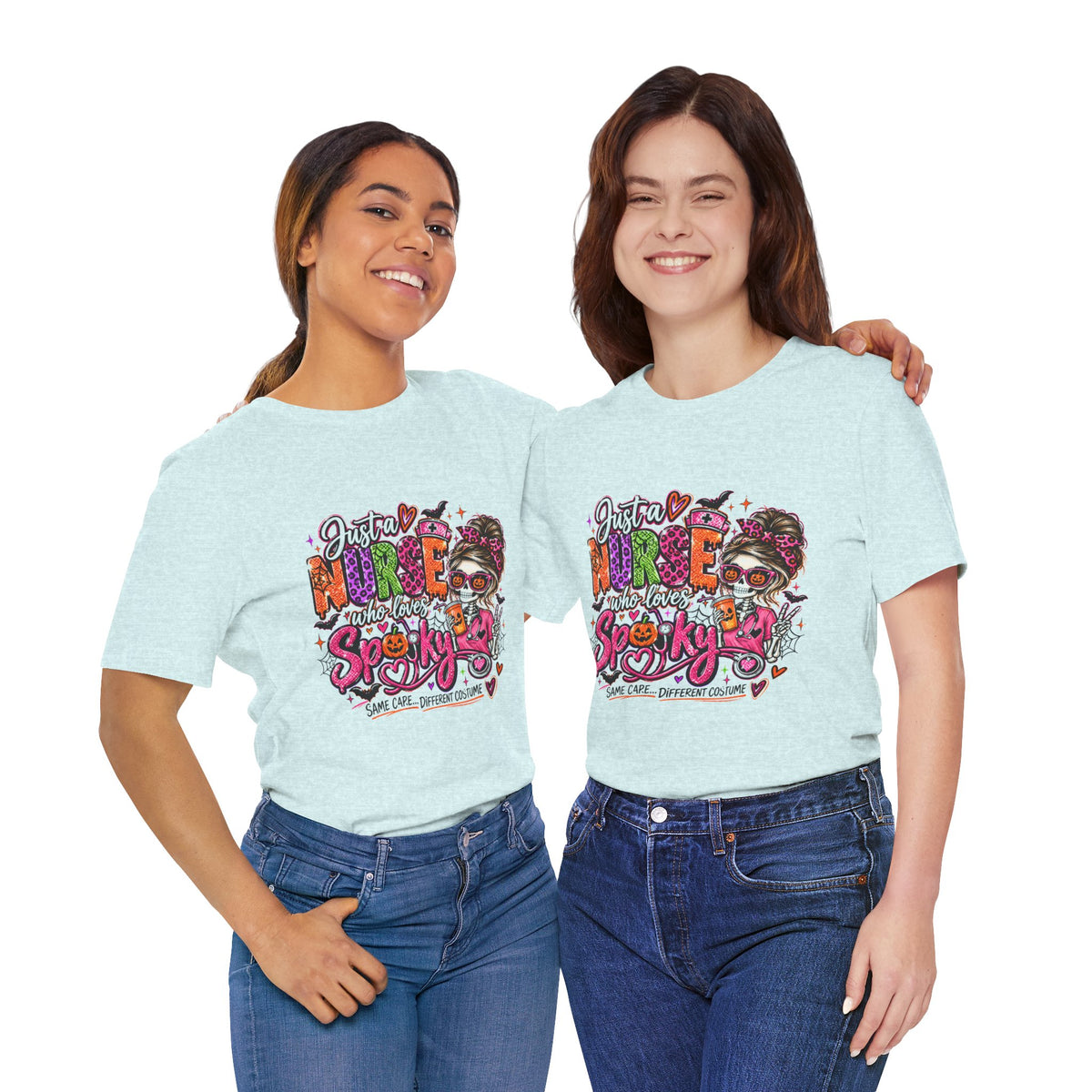Just a Nurse Who Loves Spooky Tee — Halloween Nurse Graphic Shirt
