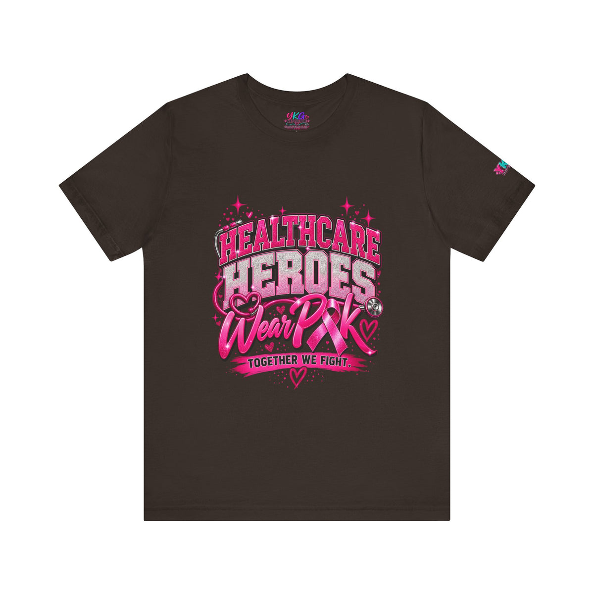 Breast Cancer Awareness Tee — "Healthcare Heroes Wear Pink" Support Ribbon Shirt