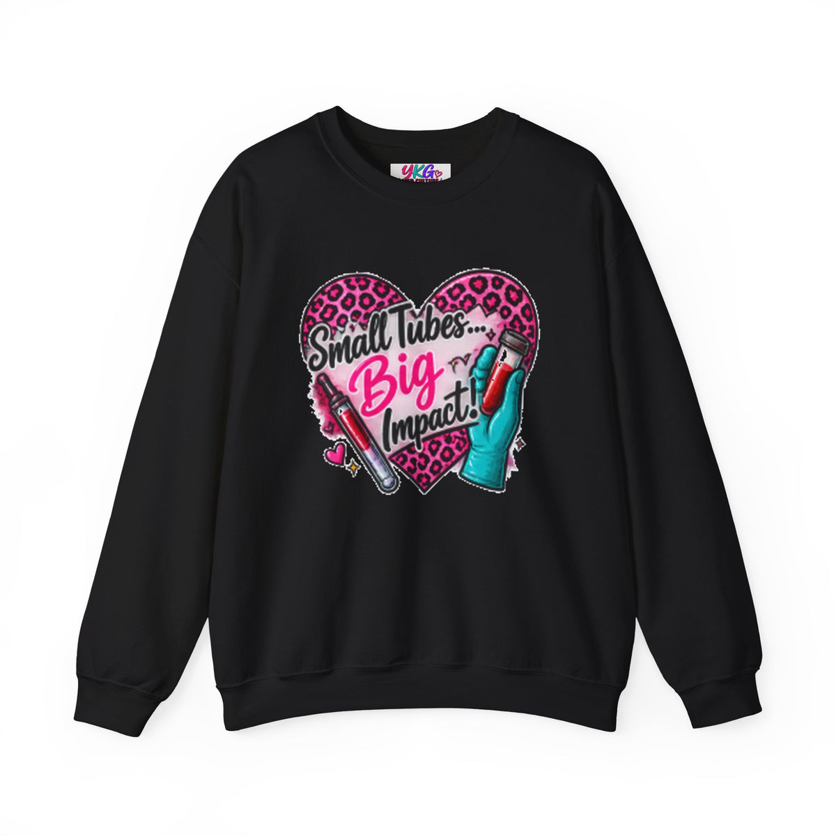 Small Tubes, Big Impact Phlebotomist Crewneck Sweatshirt