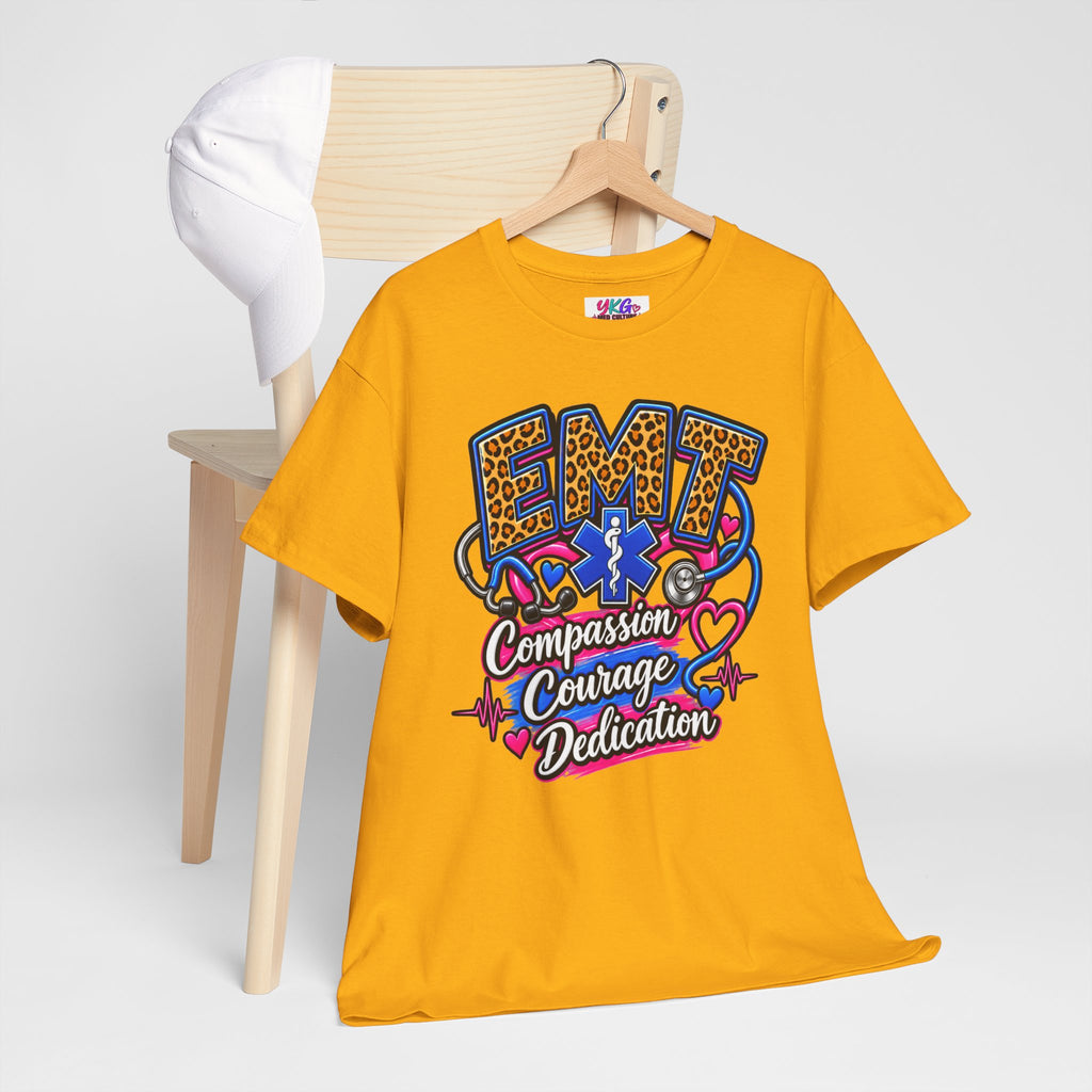 EMT Compassion Courage Dedication T-Shirt — Paramedic & First Responder Tribute Tee