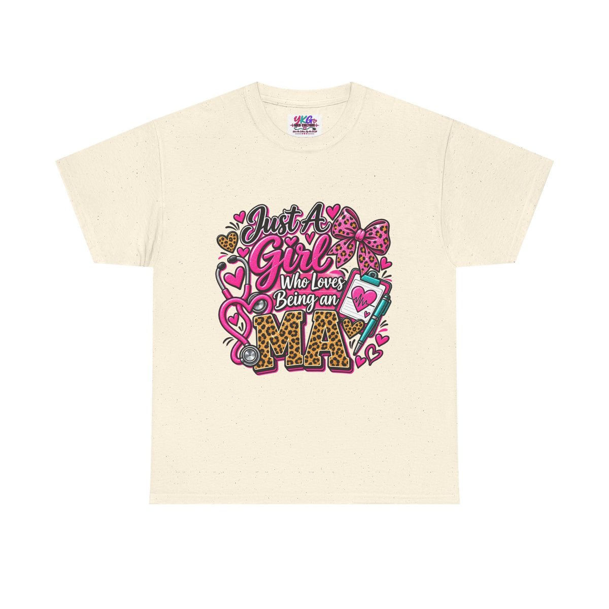 Girls Who Love Being an Medical Assistant T-Shirt — Cute Pink Leopard Nurse Tee